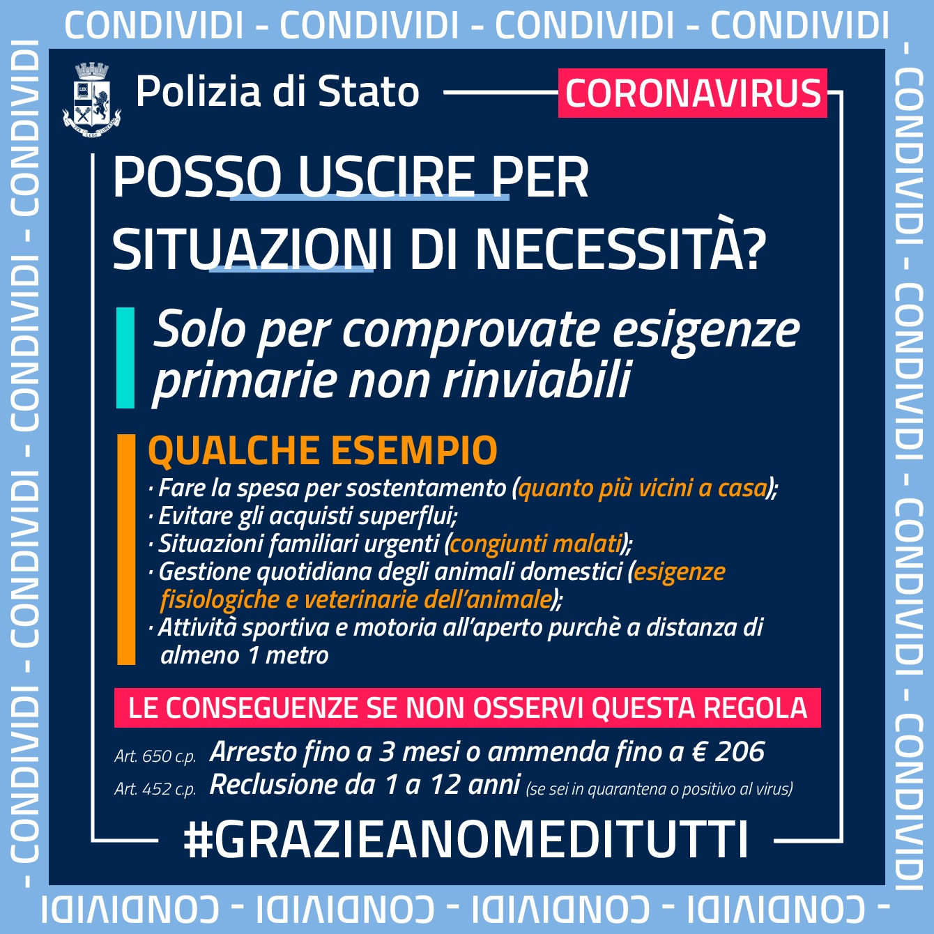 Niente coprifuoco per le esigenze fisiologiche del cane